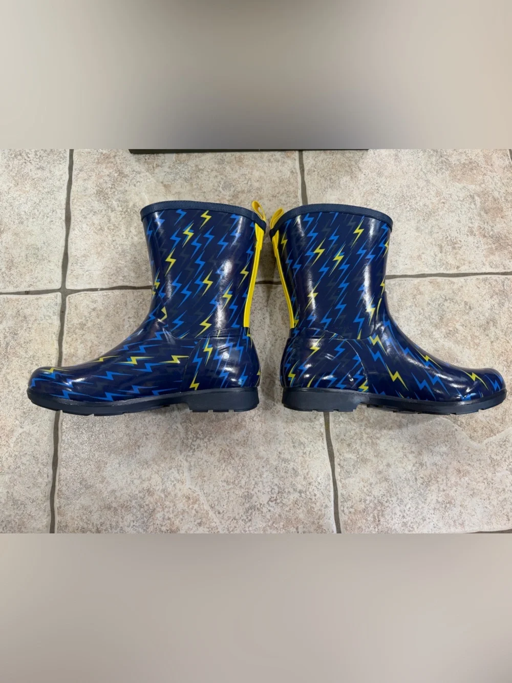 Muck Boot Company Kids' Bergen Navy Lightning Print Youth Size 5